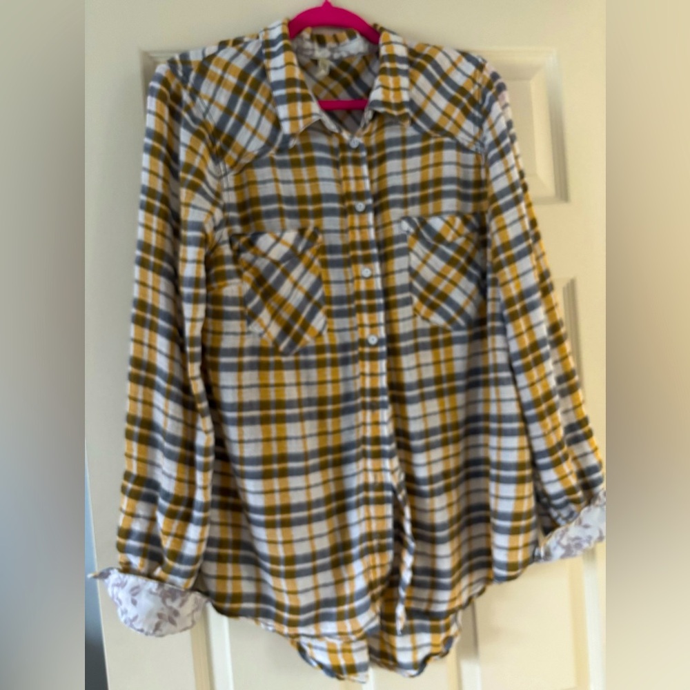 Free people every soft plaid button down shirt